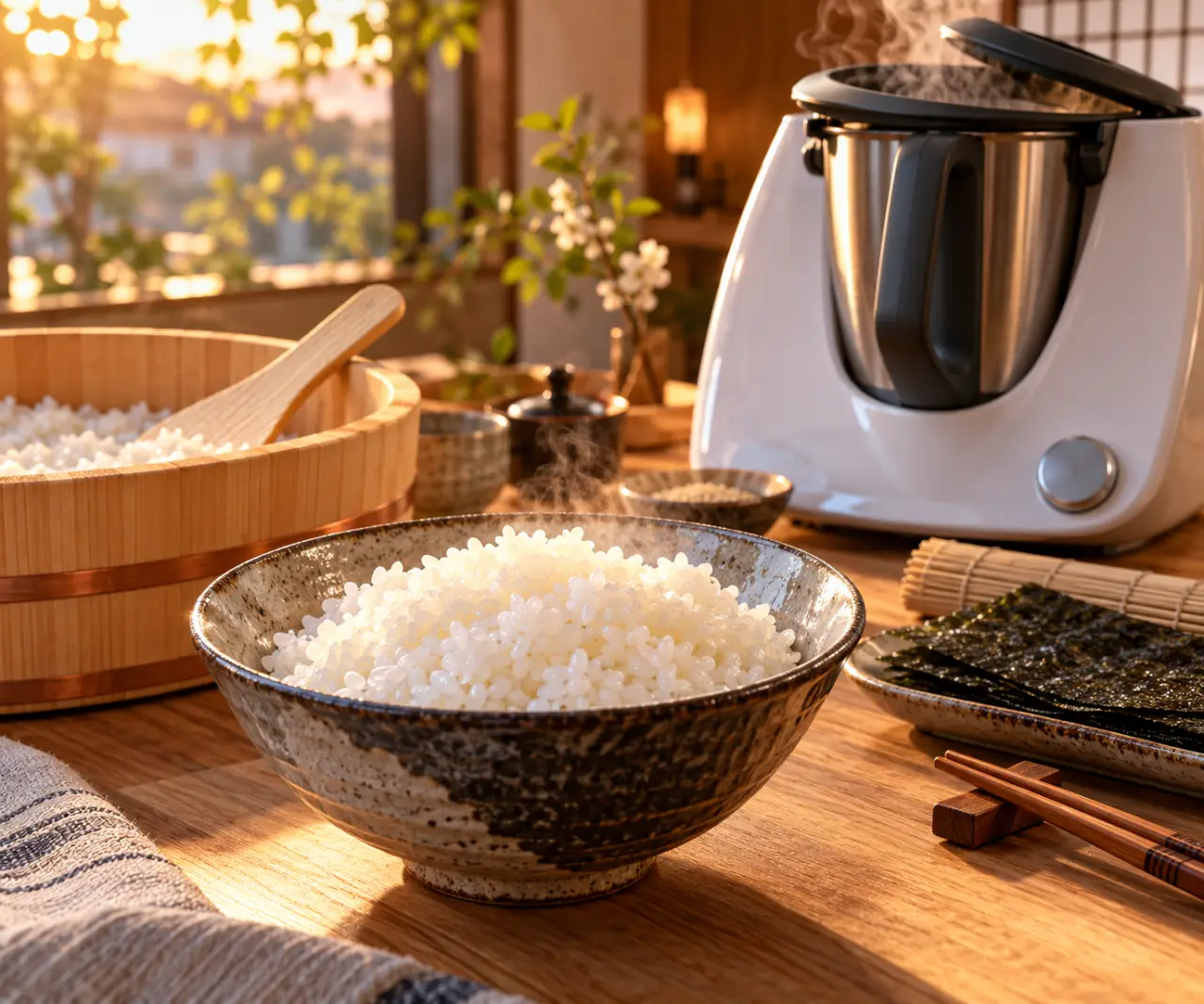 Riz à sushi au Thermomix : 20 minutes de cuisson pour des grains liés sans être pâteux