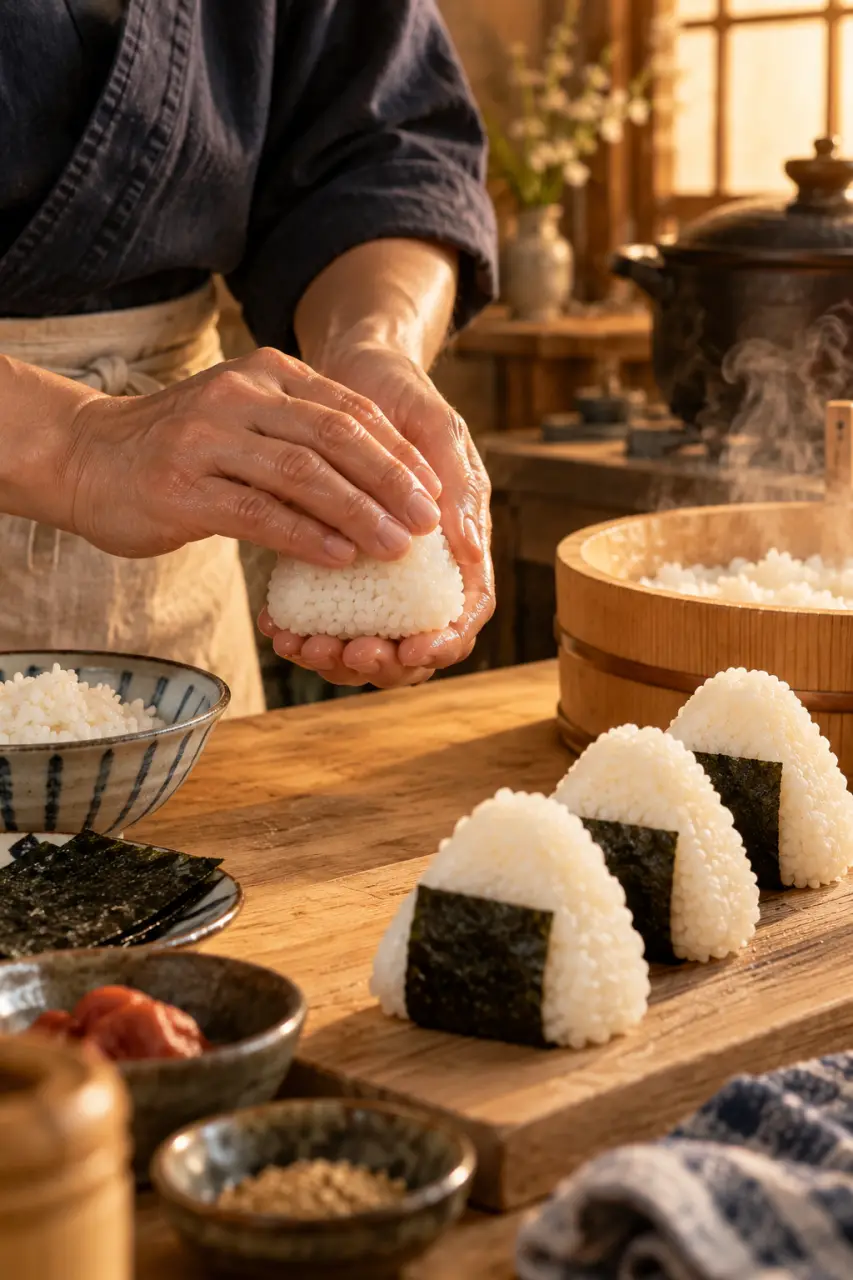 Onigiri maison : 500 g de riz, 60 cl d’eau et le geste qui les fait tenir