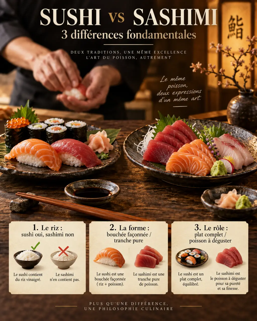 Sushi vs Sashimi : 3 différences fondamentales pour ne plus jamais les confondre
