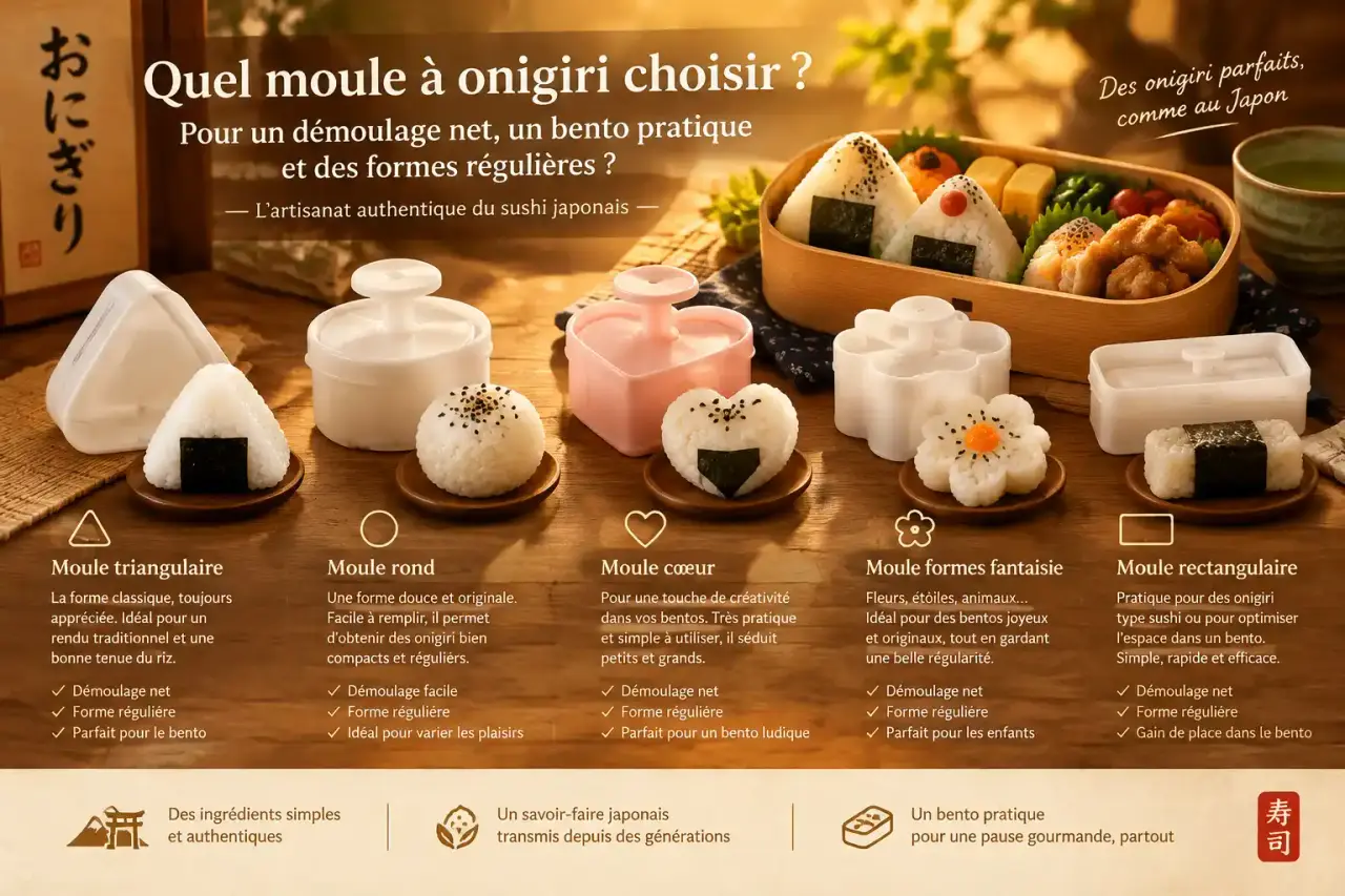 Quel moule à onigiri choisir pour un démoulage net, un bento pratique et des formes régulières ?
