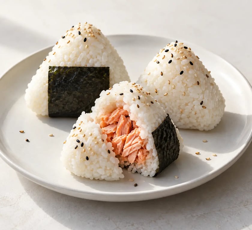 Comment faire des onigiri japonais maison, triangles de riz garnis avec nori