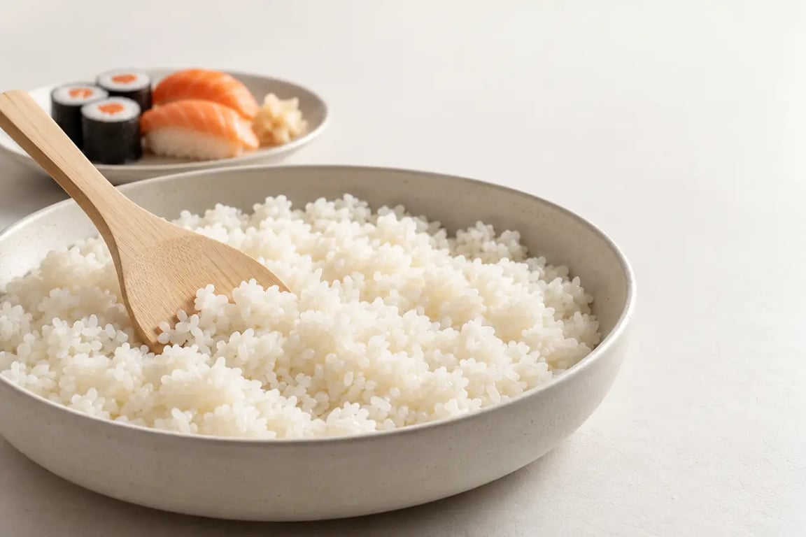 Cuire le riz pour sushi : riz vinaigré brillant et souple prêt à façonner