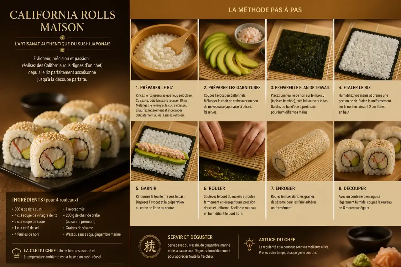 California rolls maison : la méthode pas à pas pour un résultat digne d'un chef