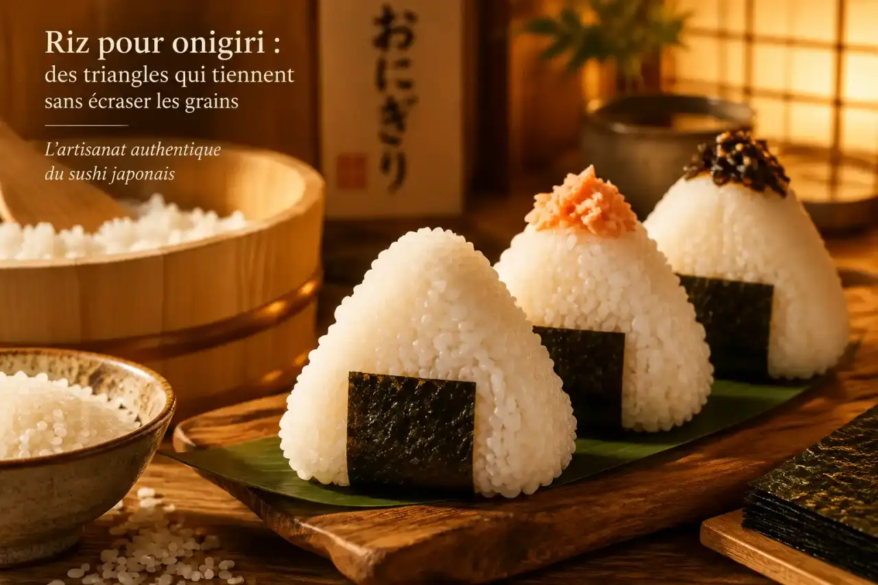 Riz pour onigiri : des triangles qui tiennent sans écraser les grains
