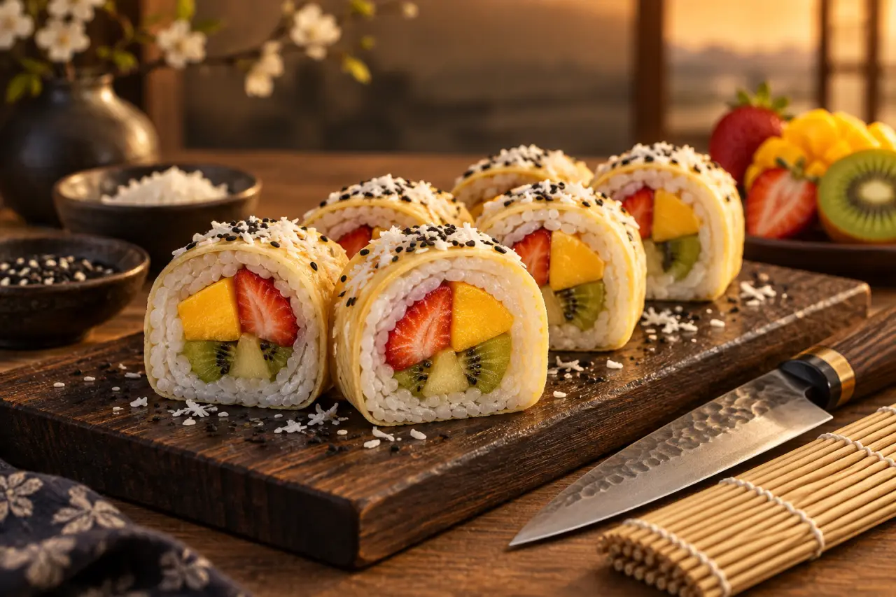 Sushi sucré : une recette de maki fruité qui tient à la découpe